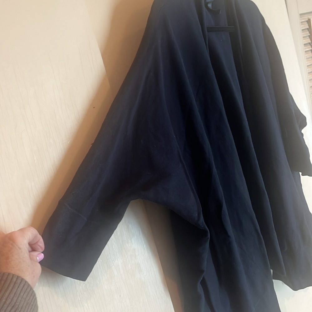 Only Mine open shorty oversized black cotton blend cardigan size large - Picture 3 of 8